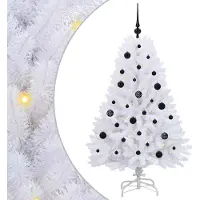 Syfax Kunstmatige Inklapbare Kerstboom Wit 150 cm PVC en Staal