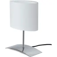 Trango TrangoBedlampje 2018-04W *WHITE HOUSE* Tafellamp met stoffen kap in wit incl. 1x E14 fitting voor LED-lampen, vensterbanklamp, bureaulamp, tafellamp, L: 20cm – B: 10cm - H: 30cm