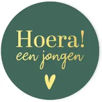Kassaplan Stickers Hoera Een Jongen Ø40mm 250st Groen groen Papier