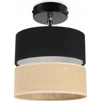 Light11 HOME Plafondlamp, wandlamp, lampenkap van jute, 20 cm, zwart