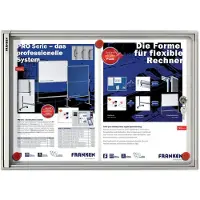Franken Wandmontage Binnengebruik Magnetisch Afsluitbaar Prikbord FSA2 Aluminium Frame Scharnierdeur 2xA4 Wit 510 x 370 mm