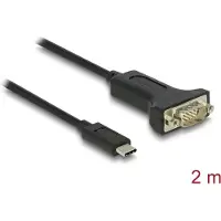 DeLOCK Adapter USB Type-C to 1 x Serial RS-232 D-Sub 9 pin male with nuts 2 m