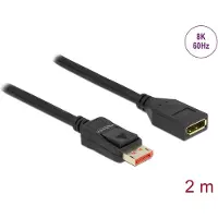DeLOCK Premium DisplayPort verlengkabel met DP_PWR - versie 1.4 (5K/8K 60Hz) / zwart - 2 meter