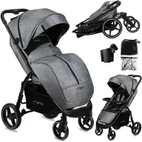 Momi Miya kinderwagen, met accessoires, grijs