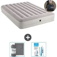 Intex Luchtbed - 2-Persoons - 152 x 203 x 30 cm - Grijs - Inclusief pomp - Hoeslaken en Reparatieset