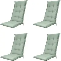 Madison tuinstoelkussen hoge rug napels kaki ca. 123x50 cm set van 4