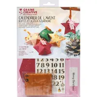 Graine Créative Adventskalender, sterren-thema, doe-het-zelf set met stickers en lint