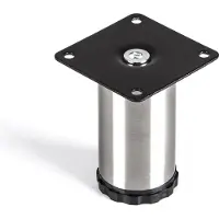 Sotech 4 stuks meubelpoot Lukas, RVS geborsteld, rond, diameter: 42 mm, hoogte: 80 mm, verstelbaar