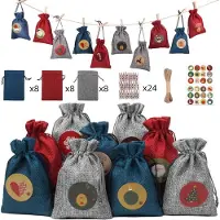 Rhein Beleuchtung Adventskalender om zelf te vullen, kerstkalender, kerstdecoratie, 24 cadeautasjes
