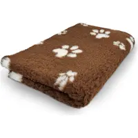 Vetbed Paws - Antislip Hondenmat - 150 x 100 cm - Bruin met Witte Pootjes - Benchmat - Hondenkleed - Voor Honden - Machine Wasbaar