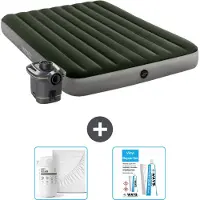 Intex Luchtbed - 2-Persoons - 152 x 203 x 25 cm - Groen - Inclusief pomp - Hoeslaken en Reparatieset