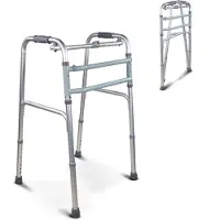 Mobiclinic Mezquita - Looprek - Inklapbaar - In Hoogte Verstelbaar - Lichtgewicht - Rollator - Aluminium - Loophulpmiddelen - Zonder wielen - Wit en grijs