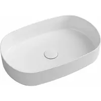 Isvea Infinity Oval Opbouwwastafel, 55x36cm, mat wit