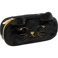 Astra Gepolsterde pennenetui met binnenzak, model Fluffy Kitty, zwart, merk AstraBag, type
