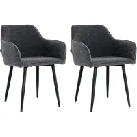 Mevsim Store Diamond Eetkamerstoel - Antraciet - Set van 2 - Boucle