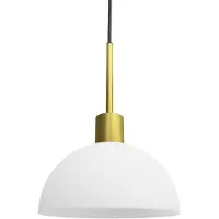 Herstal Vienda hanglamp Messing-opaalglas