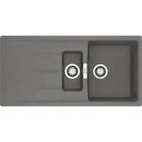 Franke Maris Centro inbouwspoel, Fragranit spoelbak CNG 651-100, steingrijs, met draaiknop, roestvrij staal, vanaf 60 cm. Artikelnummer: 114.0708.