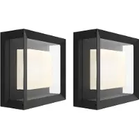 Philips Hue Econic muurlamp White and Color Zwart modern duo pack