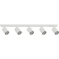 Sigma Plafondspot Zoom, 5-lamps, wit dimbaar, wit / opaal, Woon-/ Eetkamer, metaal, Modern, buitenspot