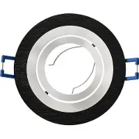 Braytron GU10 inbouwframe, 35° kantelbaar, Ø75mm, boorgat, aluminium, geborsteld zwart, verstelbaar, rond, inclusief GU10 fitting voor LED lampen