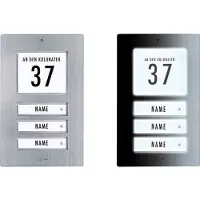 M-E Modern-Electronics 41067 Belplaat Met adresveld, Met naambord Driegezinswoning RVS 12 V/1 A