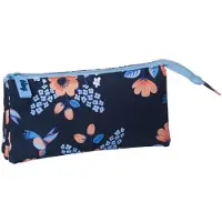 Kangaro Pennen etui Flowers, met rits K-92370
