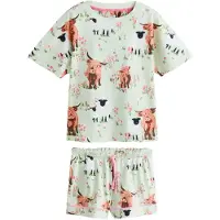 Next Korte pyjama lichtbruin / pastelgroen / pitaja roze / zwart