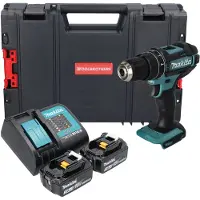 Makita DHP 482 SFJ-R accu klopboormachine 18 V 62 Nm + 2x accu 3.0 Ah + lader + RHINO