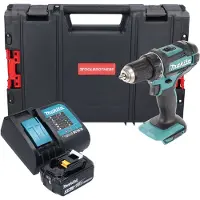 Makita Boormachine + slagboor, DDF 482 SF1J-R Accuboormachine 18V 62Nm + 1x accu 3.0 Ah + lader + RHINO (Oplaadbare batterij)