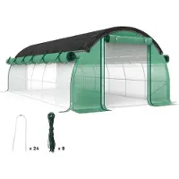 Outsunny -Kunststoff, Stahl-Grün-600L x 300B x 198H cm-Folientunnel