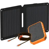 Xtorm SolarBooster 14W Paneel + Rugged 20W Powerbank 10.000 mAh + Xtreme USB-C naar USB-C PD Kabel - 1.5 meter - Oranje - Noodpakket