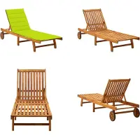 vidaXL Ligbed met kussen massief acaciahout - Ligbed - Ligstoel - Ligbedden - Ligstoelen