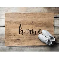 Coloray Deurmat voor binnen - Bruin Design Deurmat - Hout Met Het Woord 'Home' Inloopmat Voordeur - Wasbare Deurmat - Deurmat Aan Huis - 60x40 cm