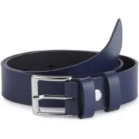 Ladeheid Kinderriem – Riem - Jongens - Broekriem - Verstelbaar - Leer – Marineblauw-1 – 80 cm LA-EL-KIDS