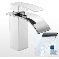 CECIPA MAX Wastafelkraan - Badkamerkraan - Mengkraan Wastafel Kraan - Watervalkraan - Warm en Koud - Opbouw - Badkamer Kraan - Waterbesparend - Chroom
