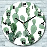 Coloray Wandklok - Cactusstruikgewas Glazen Klok - 30fi cm - Groente Wandklok - Wandklok Ronde - Wandklok Modern - Wandklok Keuken - Stille Wandklok