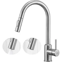 CECIPA MAX Keuken kraan - Keukenkraan Met Uittrekbare Uitloop - Handdouche - 360° draaibare Mengkraan - 2 Waterafvoermodi Zilver