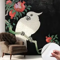 Coloray Zelfklevend Behang - Granaatappelpapegaai Stickerbehang op rol - 250x250 cm - Zwart Zelfklevend Behang - Voor de woonkamer, slaapkamer en kantoor - Herpositioneerbaar - Zelfklevend fotobehang