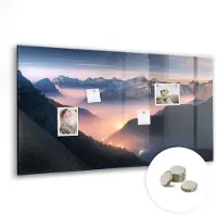 Coloray Magneetbord - Memo Bord bergtoppenlandschap - 120x60 cm - Veelkleurig Magneetbord - Magneetbord Keuken - Magnetisch Bord Kind Landschappen - Memo Magneetbord - Magneetbord Foto