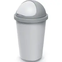 Monzana Afvalbak Zilver/Grijs plastic 50L