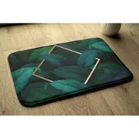 Coloray Badmat - Donkergroen Badkamer Mat - Tropische bladeren Douchemat - Antislip - Toiletmat - Badkamer Kleed - Polyester - 75x45 cm