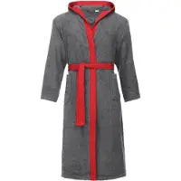 Ladeheid Heren Badjas met Capuchon - 100% Katoen - Wasmachine bestendig - Badstof - Zwart - L - LA-LA40-190-DG