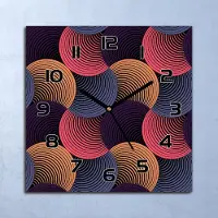 Coloray Wandklok - Hypnotische cirkels Glazen Wandklok - 30x30 cm - Bordeaux Wandklok - Wandklok Vierkant - Wandklok Industrieel - Wandklok Keuken - Stille Wandklok