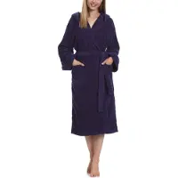 Ladeheid Dames Badjas met Capuchon - 100% Katoen - Wasmachine bestendig - Badstof - Donkerblauw - M - LA-LA40-193-DG