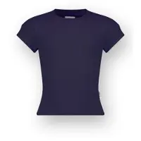 Vingino T-shirt Icon-Crop rib tee Meisje Blauw 104