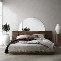 Coloray Halfronde Spiegel – Moderne Wandspiegel met Elegant Design, Hoogwaardig Glas en Zachte Organische Vorm – Perfect voor Woonkamer, Hal of Slaapkamer - 50 cm x 100 cm