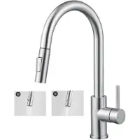 CECIPA MAX Keuken kraan - Keukenkraan Met Hoge uitloop - 360° draaibereik - Met uittrekbare handdouche en 2 straalsoorten - Chroom