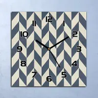 Coloray Wandklok - Geometrische pijlen Glazen Klok - 30x30 cm - Marine Wandklok - Wandklok Vierkant - Wandklok Industrieel - Wandklok Keuken - Stille Wandklok