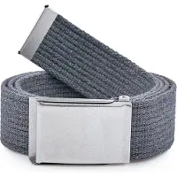 Ladeheid Herenriem - Riem - Broekriem - Verstelbaar - Katoen - LA-EL-P10 - Donkergrijs-Zilver - 120 cm