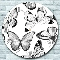 Coloray Wandklok - Vlinders Klok Glas - 30fi cm - Zwart Wandklok - Wandklok Ronde - Wandklok Klassiek - Wandklokken Woonkamer - Stille Wandklok
